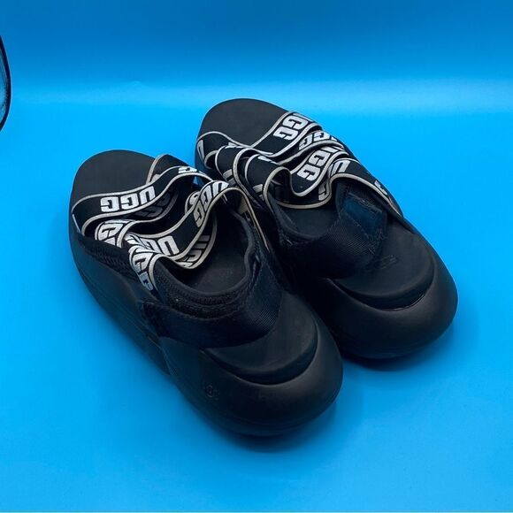 UGG LA Cloud Sandals Black/White - Picture 3 of 5